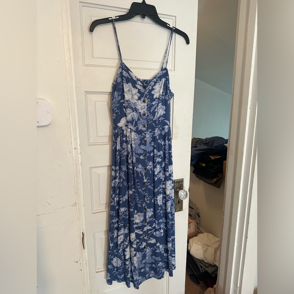 H&M Blue Floral Midi Dress